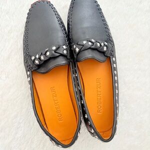 Robert Zur Black Studded Men's Slip-Ons